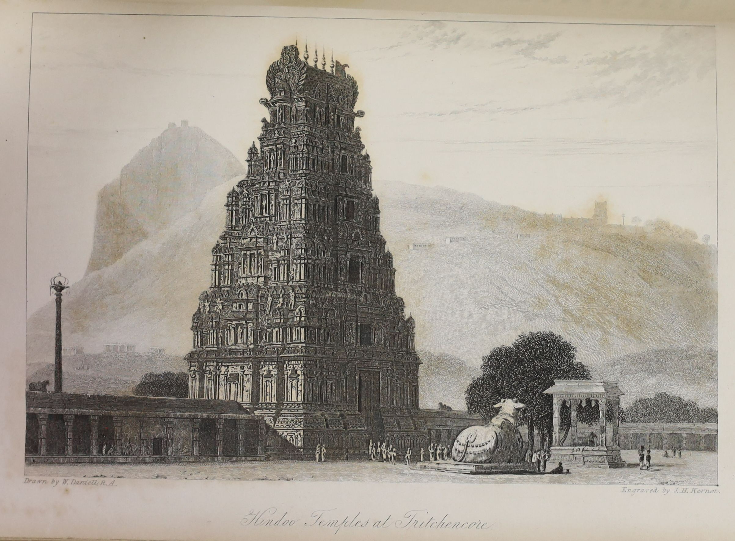 Oriental - The Oriental Annual, or Scenes in India, vol. 1 only (of 7), with engravings after William Daniell, 8vo, rebound red crushed morocco by Book Ends, Edward Ball, London, 1834; Jesse, John Heneage - Memoirs of th